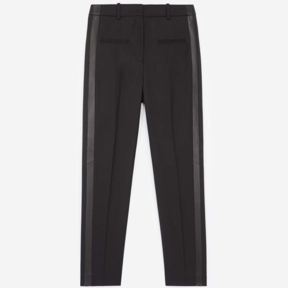The Kooples Black Straight Leg Trim Pants